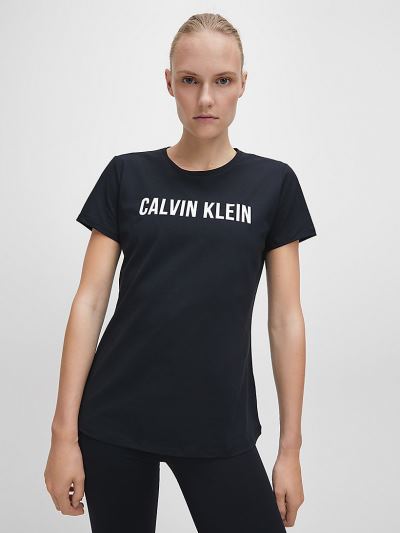 Calvin Klein Ruhák HU640568 | Calvin Klein Logo Gym Női Póló Fekete